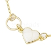 Peach Heart Alloy Enamel Link Bracelets BJEW-JB10412-3