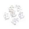 Silver Color Plated Alloy Letter Pendants PALLOY-J718-01S-E-2