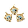 Rack Plating Brass Micro Pave Cubic Zirconia Pendants KK-D074-16G-2