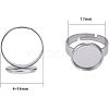 Adjustable 304 Stainless Steel Finger Rings Components STAS-UN0001-10-2