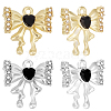 12Pcs 2 Colors Alloy Micro Pave Cubic Zirconia Charms FIND-BBC0003-42-1