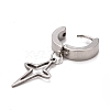 Stainless Steel Star Dangle Hoop Earrings EJEW-G286-13P-2