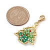 Christmas Tree Glass & Alloy Pendant Decorations HJEW-TA00188-3