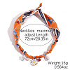 White Flower Alloy Enamel & Resin & Glass & Plastic Pearl & Rhinestone Tassel Scarf Choker Necklaces FS-WG248CD-09-1