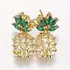 Brass Dangle Stud Earrings EJEW-K058-02-2