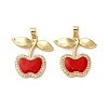 Brass Micro Pave Cubic Zirconia Pendants KK-D390-18G-01-1