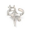 Star Zinc Alloy Open Cuff Ring RJEW-Z048-01P-02-3