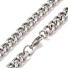 Non-Tarnish 304 Stainless Steel Cuban Link Chain Necklaces NJEW-K378-16B-P-1