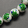 Handmade Printed Porcelain Beads PORC-Q199-10mm-18-2