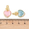 Rack Plating Brass Enamel Micro Pave Clear Cubic Zirconia Pendants KK-K380-05G-3