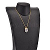 Brass Natural Crystal Pendant Necklaces NJEW-JN01460-4