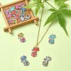 12Pcs 6 Colors Printed Alloy Pendants FIND-YW0004-49-5