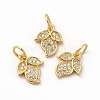 Rack Plating Brass Micro Pave Cubic Zirconia Charms ZIRC-M120-10G-3