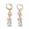 Rack Plating Golden Brass Dangle Leverback Earrings EJEW-A030-02A-G-1