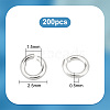 Anti-Tarnish   200Pcs Rhodium Plated 925 Sterling Silver Jump Rings STER-PH0001-50-2