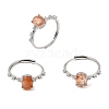 Brass Micro Pave Cubic Zirconia Finger Rings CU-CBA260E-15P-4