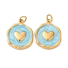 304 Stainless Steel Enamel Pendants STAS-U061-34G-C02-1