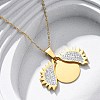 304 Stainless Steel Polymer Clay Rhinestones Sun Openable Pendant Necklaces for Women NJEW-Z065-10G-01-2