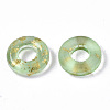 Transparent Spray Painted Glass European Beads GLAA-N035-04J-2