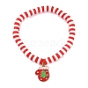 Elegant Christmas Handmade Polymer Clay Heishi Beaded Stretch Bracelets MV9996-15-1