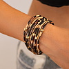 Leopard Print Pattern PU Leather Cord Multi-strand Bracelets for Women XT9904-2