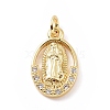 Brass Micro Pave Cubic Zirconia Pendants KK-C012-10G-1
