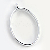 Rack Plating Alloy Oval Open Back Bezel Pendants LS-PALLOY-S047-26D-FF-2