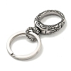 Tibetan Style 316 Surgical Stainless Steel Fittings with 304 Stainless Steel Key Ring FIND-Q101-15AS-2