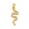 Snake Rack Plating Brass Micro Pave Cubic Zirconia Pendants KK-G513-04G-1