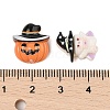 Halloween Theme Opaque Resin Cabochons CRES-M037-06-3