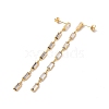 Cubic Zirconia Rectangle Dangle Stud Earrings EJEW-P206-03G-02-2
