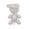 Brass Micro Pave Clear Cubic Zirconia Slide Charms ZIRC-I068-26P-1