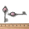 Key Brass Natural Rhodonite Big Pendants KK-D361-01AS-27-3