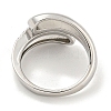 Rack Plating Brass Micro Pave Cubic Zirconia Teardrop Open Cuff Rings for Women RJEW-I104-06P-3