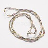 Faceted Half Plated Rice Electroplated Glass Beads Strands EGLA-F103-02C-3