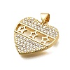 Brass Micro Pave Cubic Zirconia Pendants KK-C087-06G-2