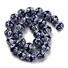 Handmade Blue and White Porcelain Beads Strands PORC-I027-04D-2