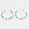 Brass Half Hoop Earrings KK-R117-055P-NF-1