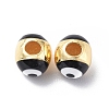 Evil Eyes Brass Enamel Beads KK-F845-15G-01-1