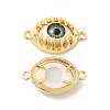 Evil Eye Resin Brass Connector Charms RESI-E026-01G-04-1