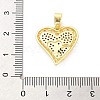 Rack Plating Brass Micro Pave Cubic Zirconia Pendants KK-M082-03G-3