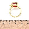 Brass & Glass Cuff Open Rings for Women KK-CBA760A-01B-G-5