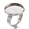 Tarnish Resistant Adjustable 304 Stainless Steel Finger Rings Components STAS-F149-18P-G-3