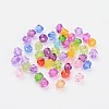 Mixed Color Chunky Dyed Transparent Acrylic Faceted Bicone Spacer Beads for Kids Jewelry X-DBB4mm-2