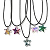 Waxed Cord Necklaces NJEW-P310-08P-1