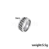 Stainless Steel Rotating Chain Clear Cubic Zirconia Ring TP6043-2-4