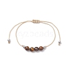 3Pcs 3 Style Natural Tiger Eye Braided Bead Bracelets Set BJEW-JB09334-04-3