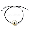 Evil Eye Handmade Lampwork & Glass Adjustable Braided Bead Bracelets BJEW-MZ00099-03-1