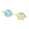 Ocean Brass Enamel Connector Charms KK-C251-05G-02A-2