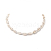 Natural Cowrie Shell & Synthetic Turquoise Braided Beaded Necklace for Women NJEW-JN04253-01-2